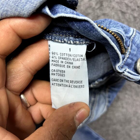 Bongo Jeans Women’s Size 1 Blue Bootcut Stretch Denim Whiskered Distressed - Picture 8 of 16